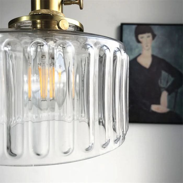 Lampada a Sospensione in Cristallo di Vetro Vintage E27