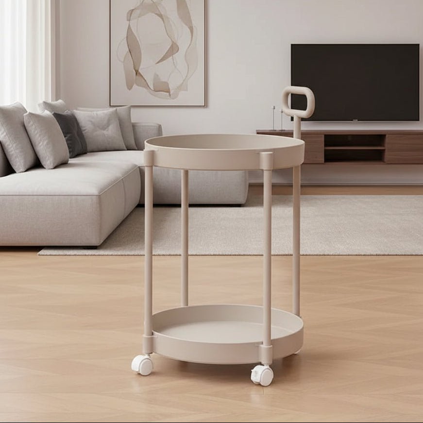 ROOMIX – Tavolino moderno a 2 livelli su ruote con manico