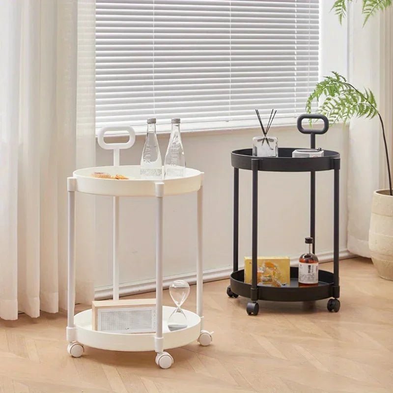 ROOMIX – Tavolino moderno a 2 livelli su ruote con manico