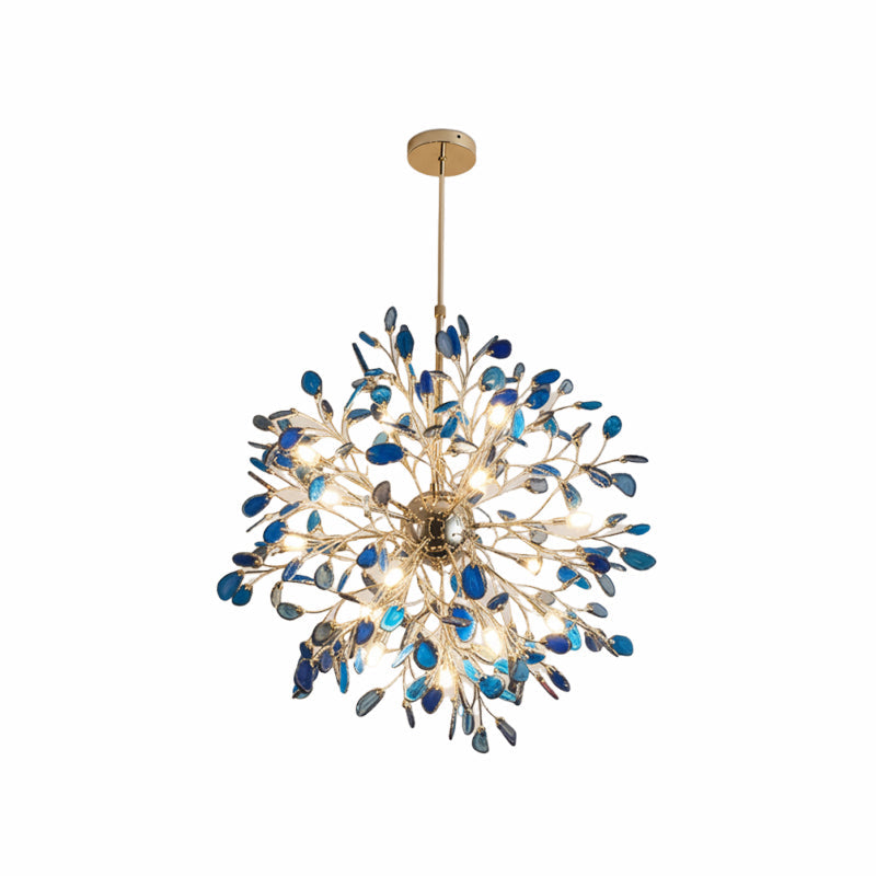 Norivana | Lampadario in Agata Naturale con Struttura Dorata per Ambienti Eleganti
