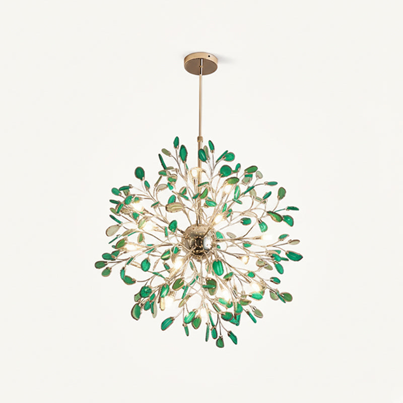 Norivana | Lampadario in Agata Naturale con Struttura Dorata per Ambienti Eleganti