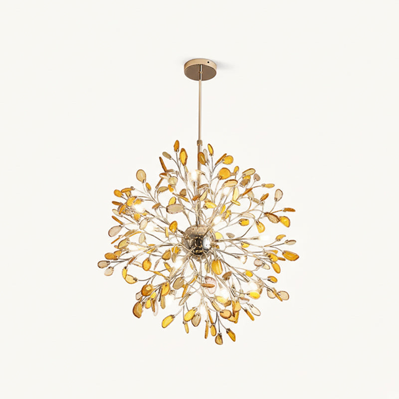 Norivana | Lampadario in Agata Naturale con Struttura Dorata per Ambienti Eleganti