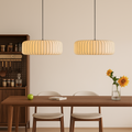 Lampada a sospensione in seta moderna a righe