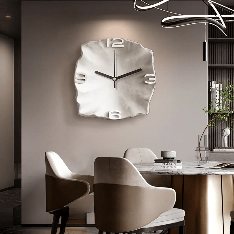 STONEAURA – Orologio da parete moderno in arenaria con rilievo 3D e tecnologia al quarzo silenziosa