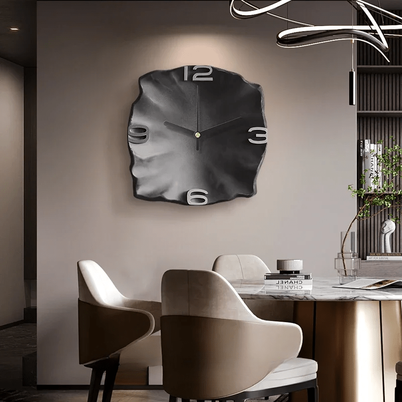 STONEAURA – Orologio da parete moderno in arenaria con rilievo 3D e tecnologia al quarzo silenziosa