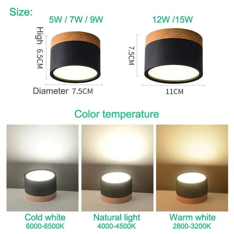 LUMINORD – Moderna lampada da soffitto LED dimmerabile con design in legno