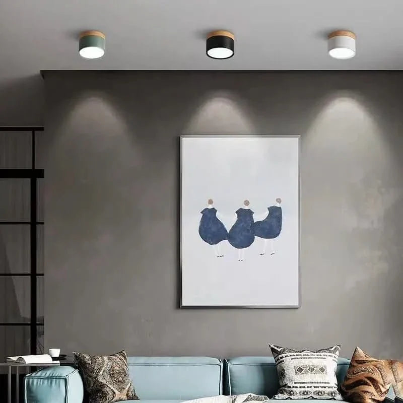 LUMINORD – Moderna lampada da soffitto LED dimmerabile con design in legno