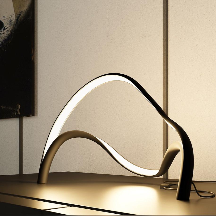 Noir Élégance - Lampada da Tavolo Moderna Nera con Finitura Opaca e Luce Calda