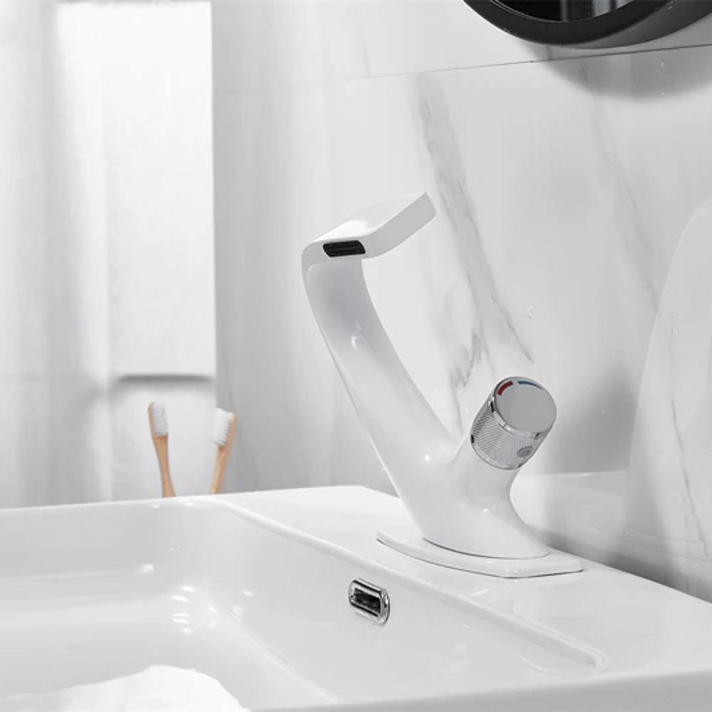 AQUACASCADE Miscelatore da bagno – Moderno miscelatore a cascata in ottone massiccio