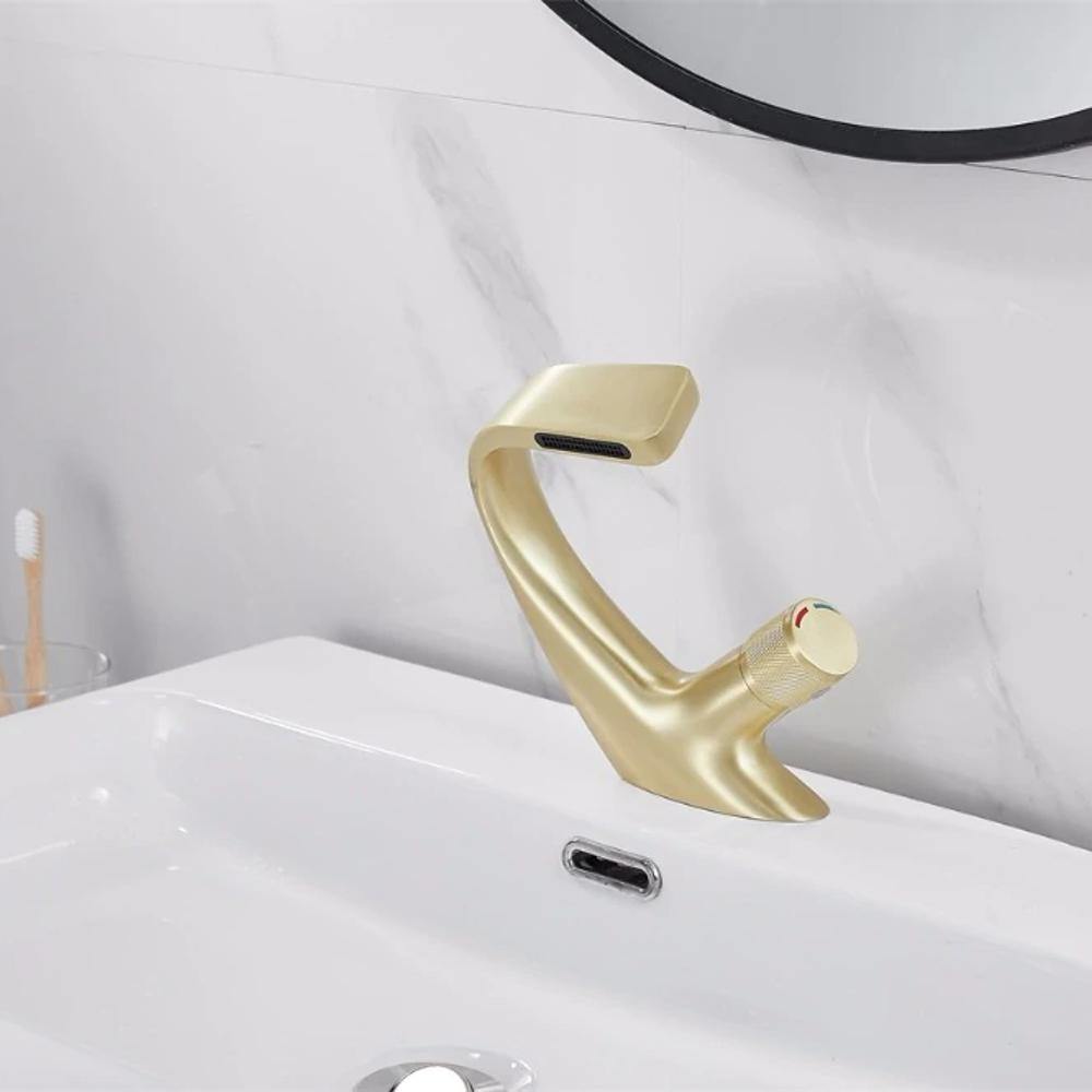 AQUACASCADE Miscelatore da bagno – Moderno miscelatore a cascata in ottone massiccio