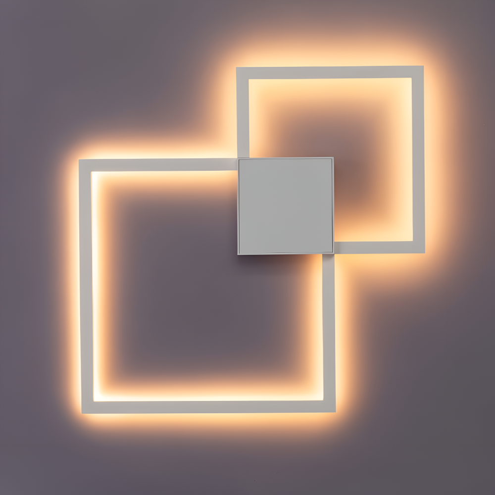 LumoSquare – Lampada da Parete Quadrata in Metallo con Luce LED Dimmerabile e Telecomando