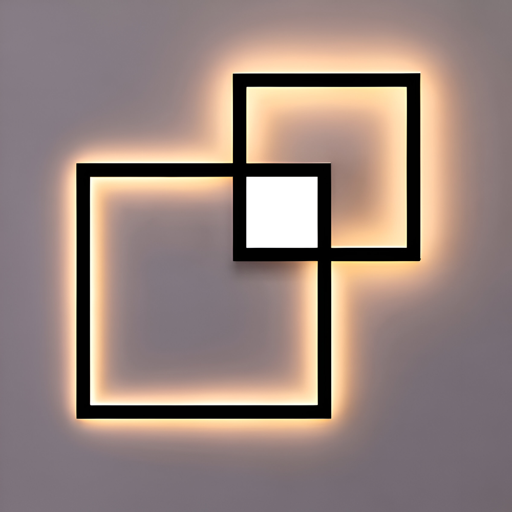 LumoSquare – Lampada da Parete Quadrata in Metallo con Luce LED Dimmerabile e Telecomando