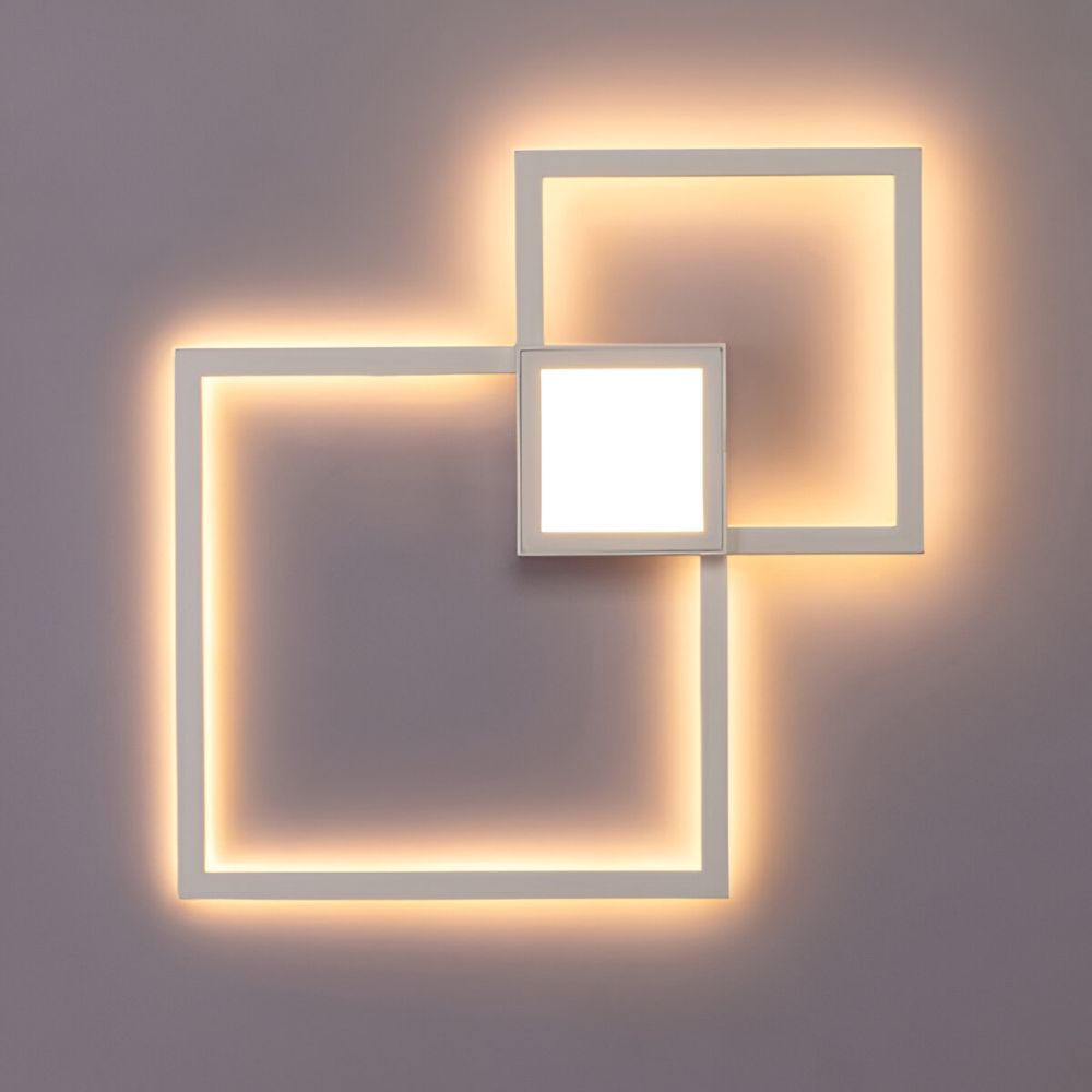 LumoSquare – Lampada da Parete Quadrata in Metallo con Luce LED Dimmerabile e Telecomando