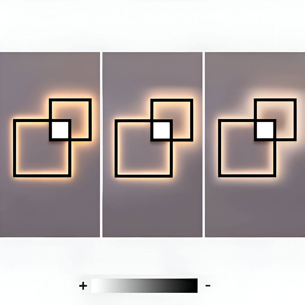 LumoSquare – Lampada da Parete Quadrata in Metallo con Luce LED Dimmerabile e Telecomando