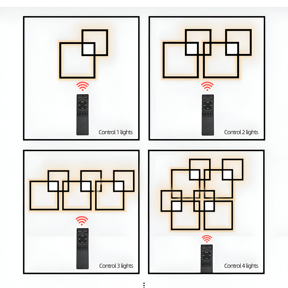 LumoSquare – Lampada da Parete Quadrata in Metallo con Luce LED Dimmerabile e Telecomando
