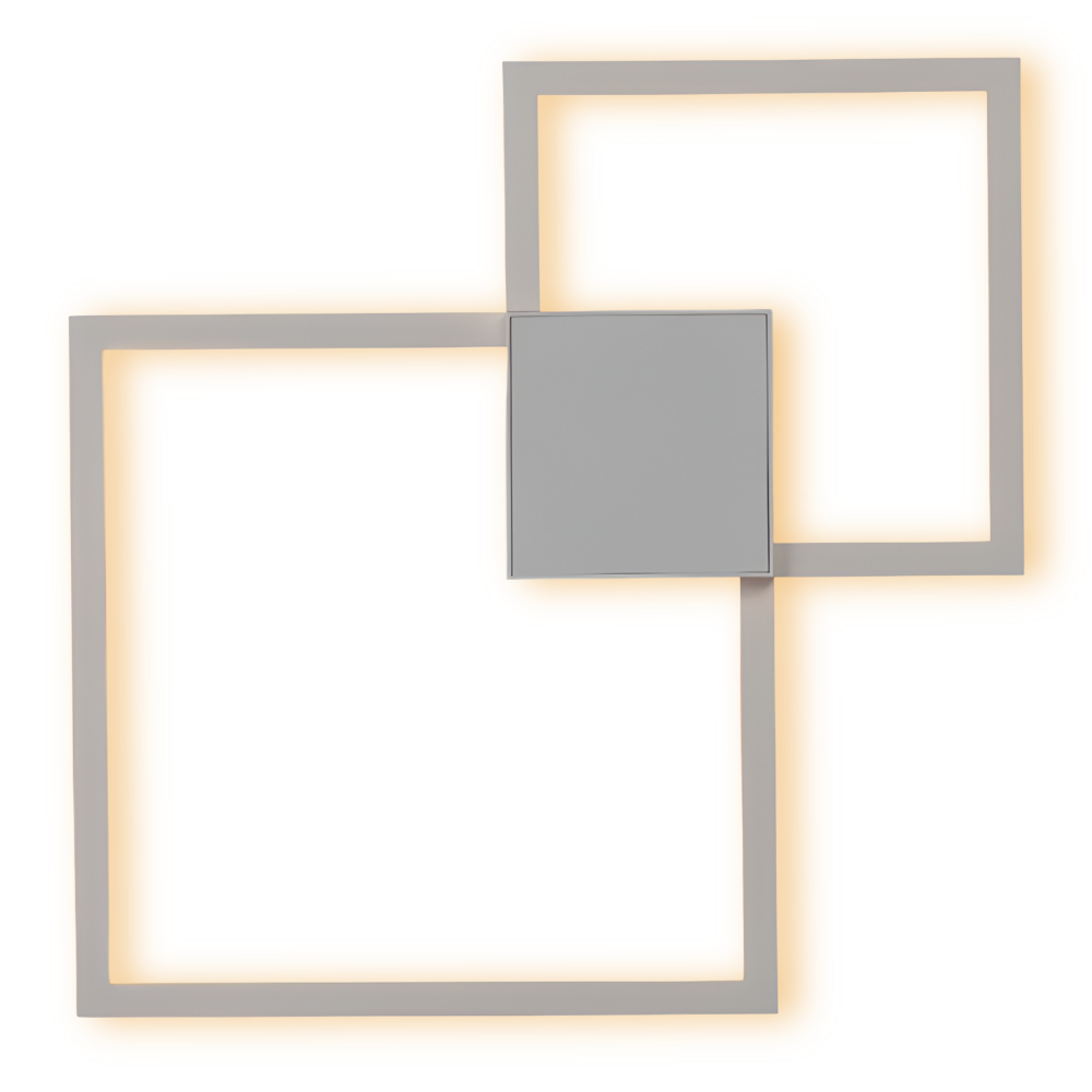 LumoSquare – Lampada da Parete Quadrata in Metallo con Luce LED Dimmerabile e Telecomando