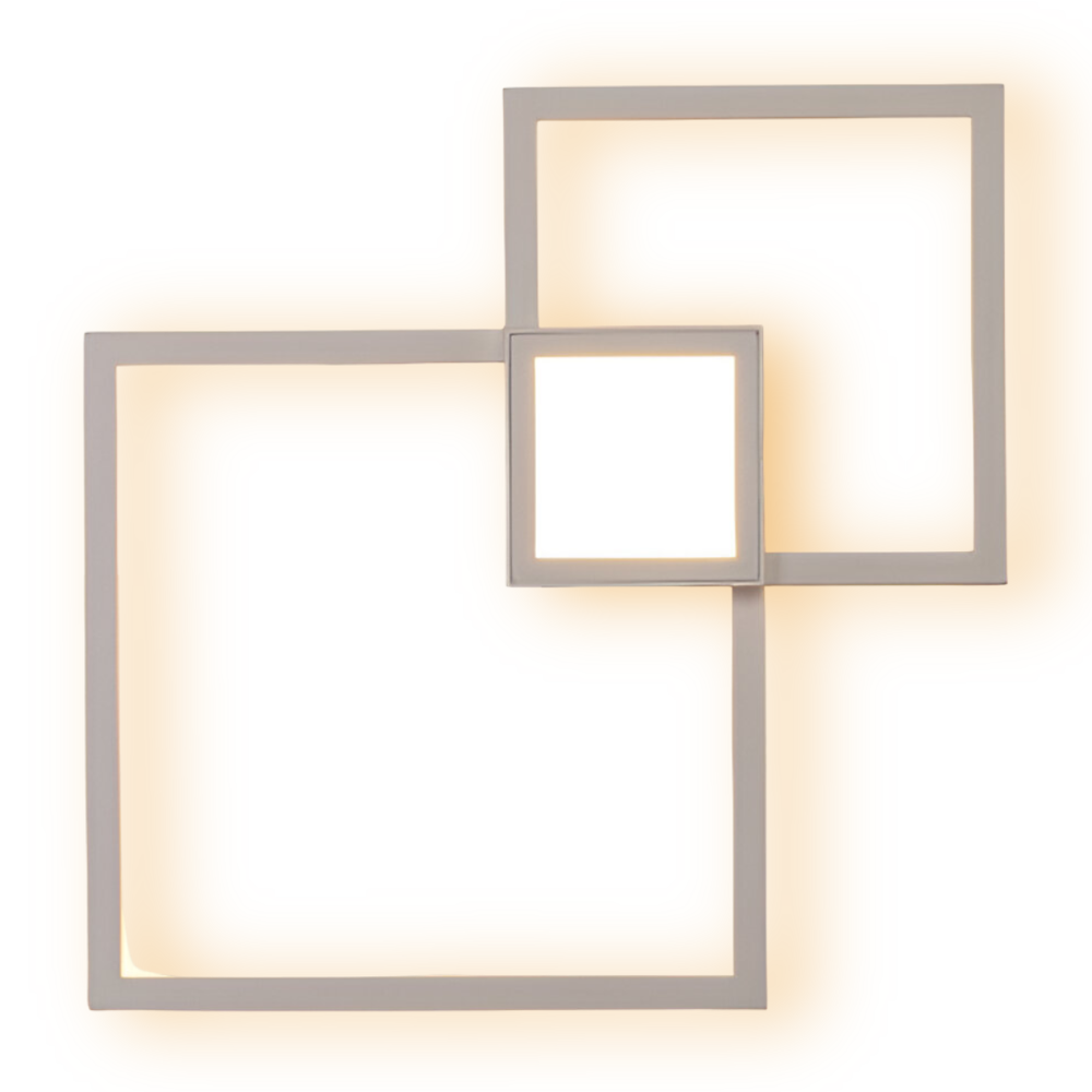 LumoSquare – Lampada da Parete Quadrata in Metallo con Luce LED Dimmerabile e Telecomando