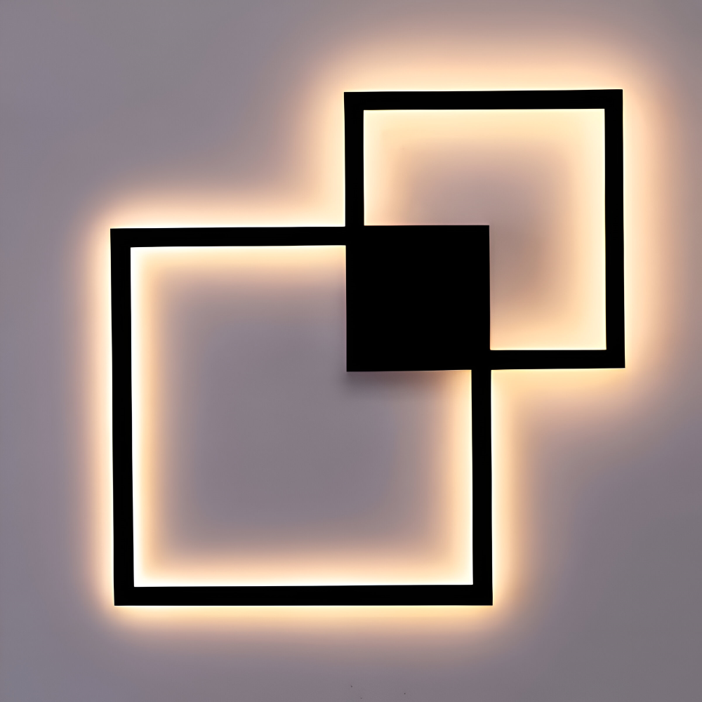LumoSquare – Lampada da Parete Quadrata in Metallo con Luce LED Dimmerabile e Telecomando