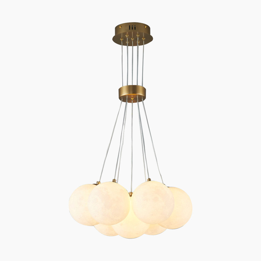 Lampadario a Globo in Vetro con Diverse Sfere Rotonde