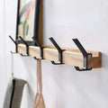 Nordivo Appendiabiti da Parete con Ganci Doppio Mobili | Design Scandinavo | Legno & Alluminio | Salvaspazio & Moderno