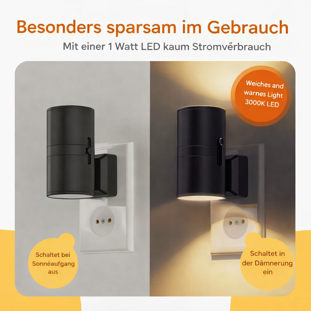 Lampada notturna | Illuminazione automatica con sensore | Luce notturna LED a risparmio energetico | LumenGuard
