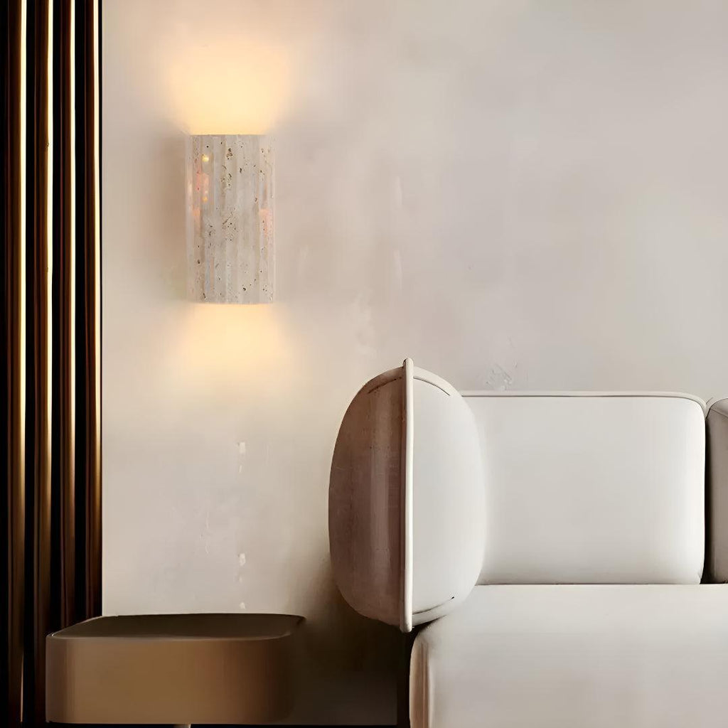 Applique da Parete in Pietra Naturale con Luce LED Calda