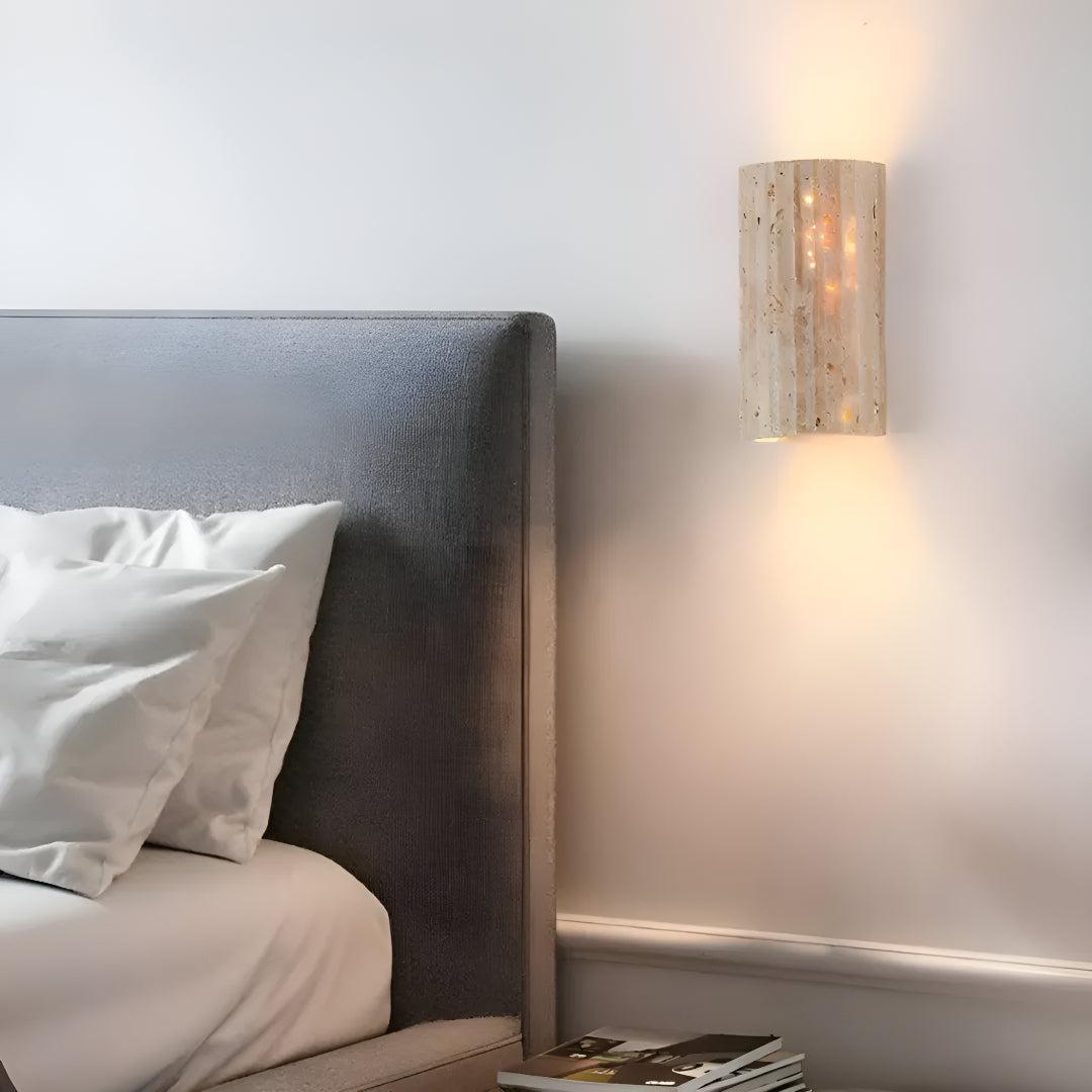 Applique da Parete in Pietra Naturale con Luce LED Calda
