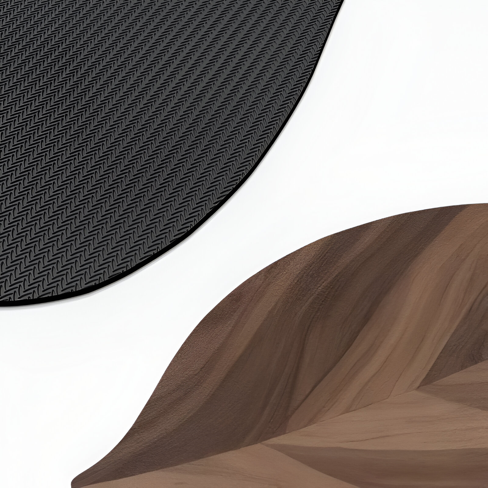 Leafora – Tappeto Ovale da Bagno in Foglie Naturali, Antiscivolo e Assorbente