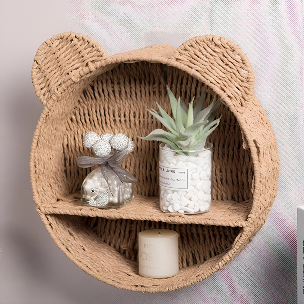 RattaZoo Shelf – Mensola a Muro in Rattan a Forma di Animale Fatta a Mano