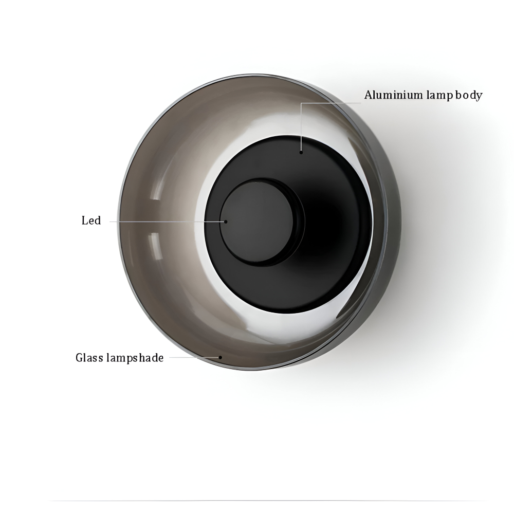 NordBowl – Applique Murale Scandinave Rotonda in Vetro e Alluminio | Illuminazione LED Moderna Nordic