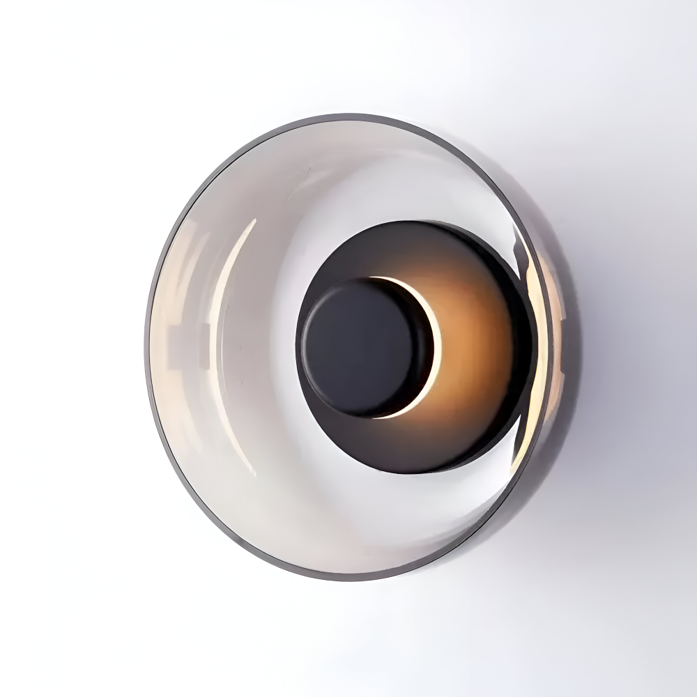 NordBowl – Applique Murale Scandinave Rotonda in Vetro e Alluminio | Illuminazione LED Moderna Nordic