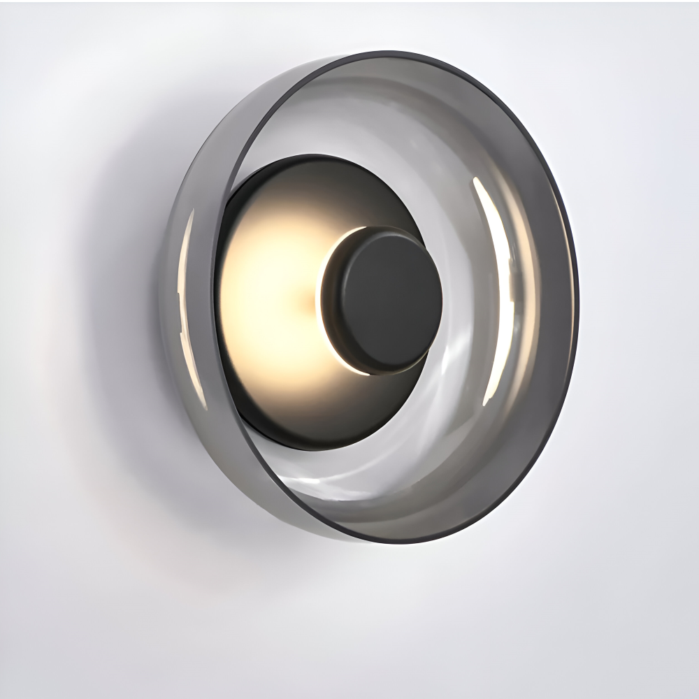 NordBowl – Applique Murale Scandinave Rotonda in Vetro e Alluminio | Illuminazione LED Moderna Nordic