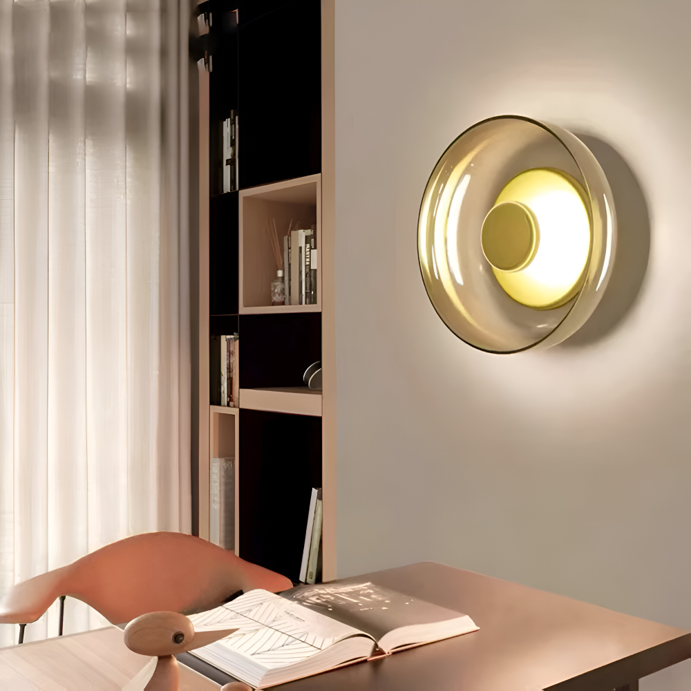 NordBowl – Applique Murale Scandinave Rotonda in Vetro e Alluminio | Illuminazione LED Moderna Nordic