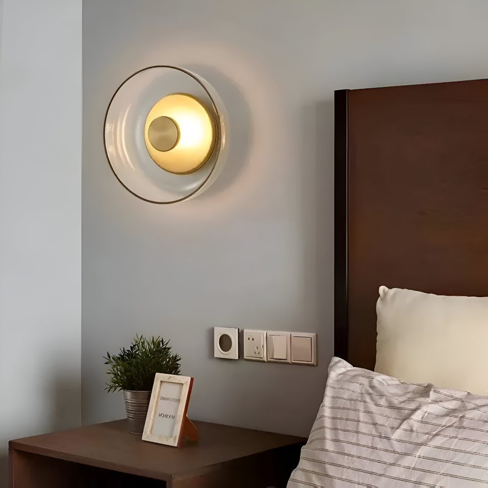 NordBowl – Applique Murale Scandinave Rotonda in Vetro e Alluminio | Illuminazione LED Moderna Nordic
