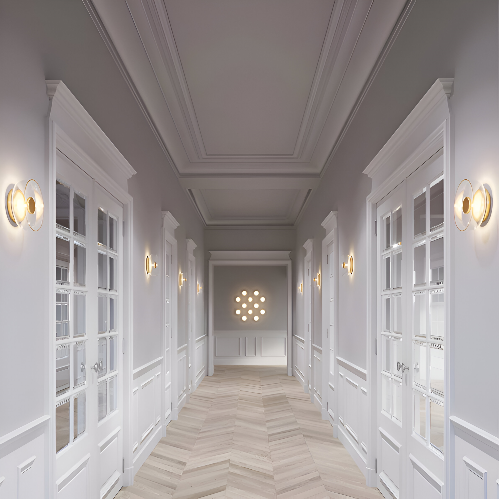 NordBowl – Applique Murale Scandinave Rotonda in Vetro e Alluminio | Illuminazione LED Moderna Nordic
