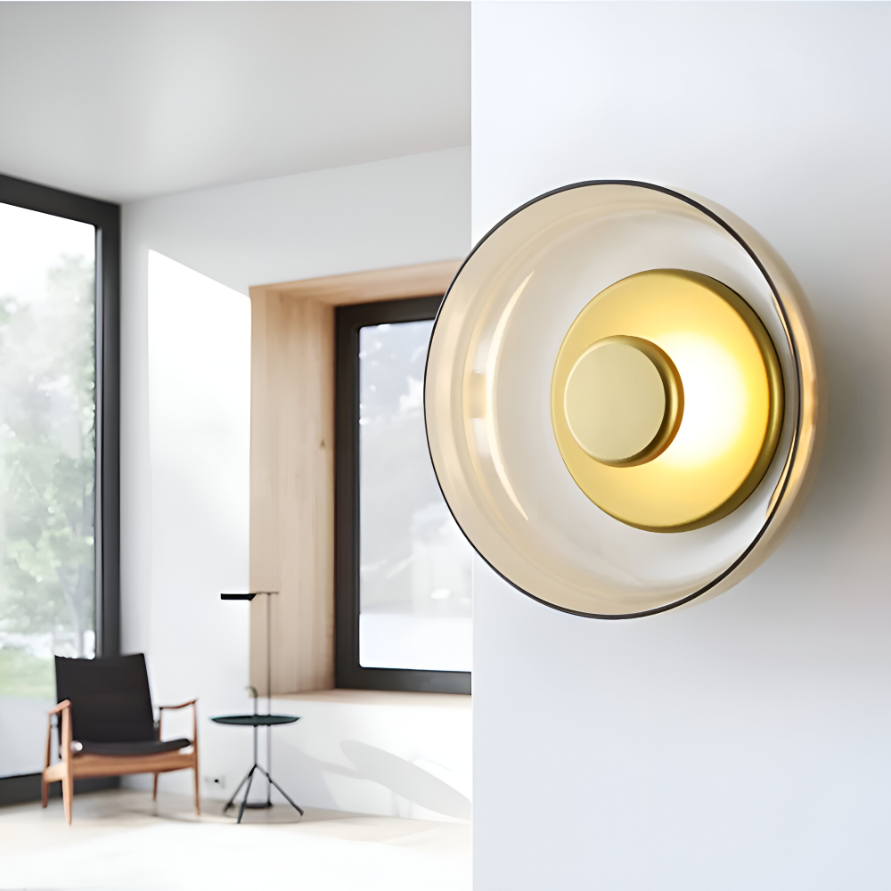 NordBowl – Applique Murale Scandinave Rotonda in Vetro e Alluminio | Illuminazione LED Moderna Nordic