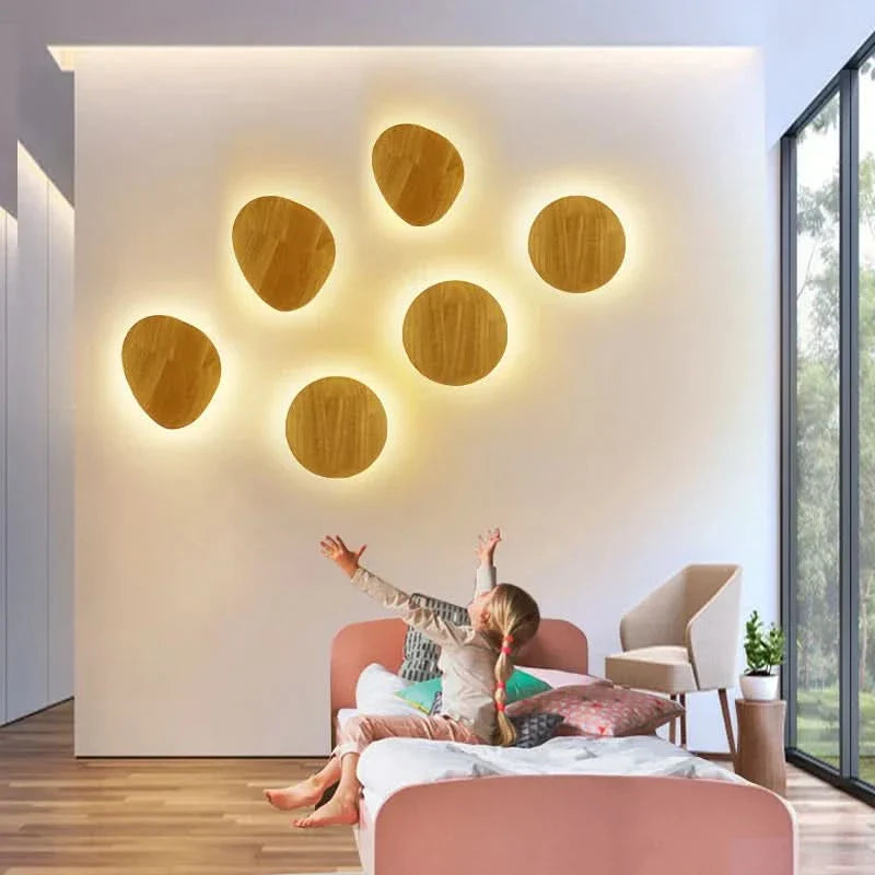 Lampada da Parete in Legno Scandivano LuxeRadiant