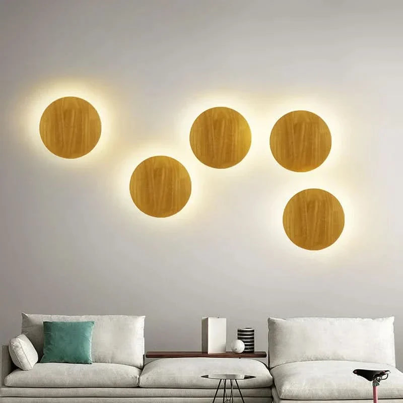 Lampada da Parete in Legno Scandivano LuxeRadiant