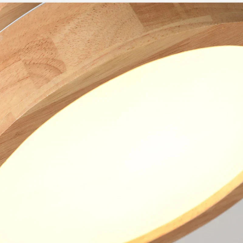 Lampada da soffitto rotonda in legno scandinavo - NordicLuxe