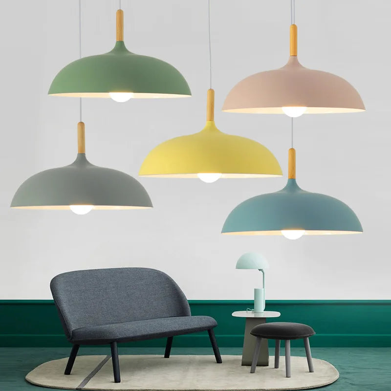 Lampada da soffitto in legno di quercia con design nordico – Plafoniera LED in legno