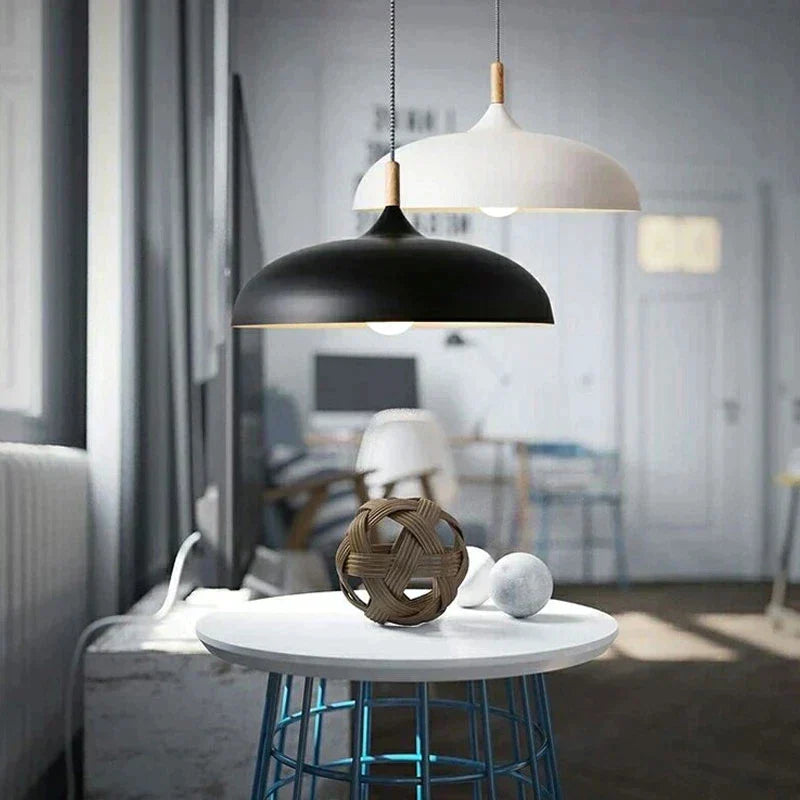 Lampada da soffitto in legno di quercia con design nordico – Plafoniera LED in legno