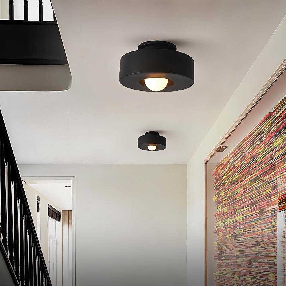 HaloResin – Lampada da soffitto moderna rotonda in vetro e resina