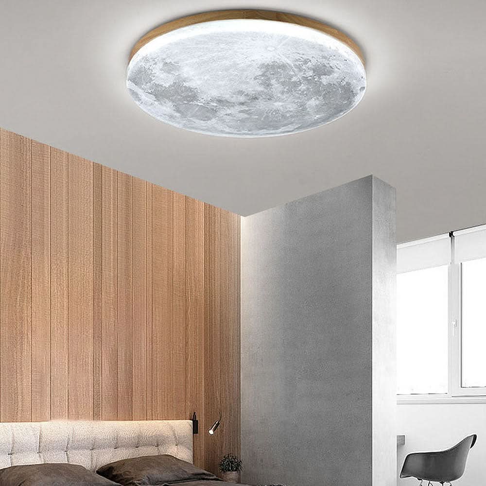 Lampada a soffitto LED ispirata alla luna per interni moderni