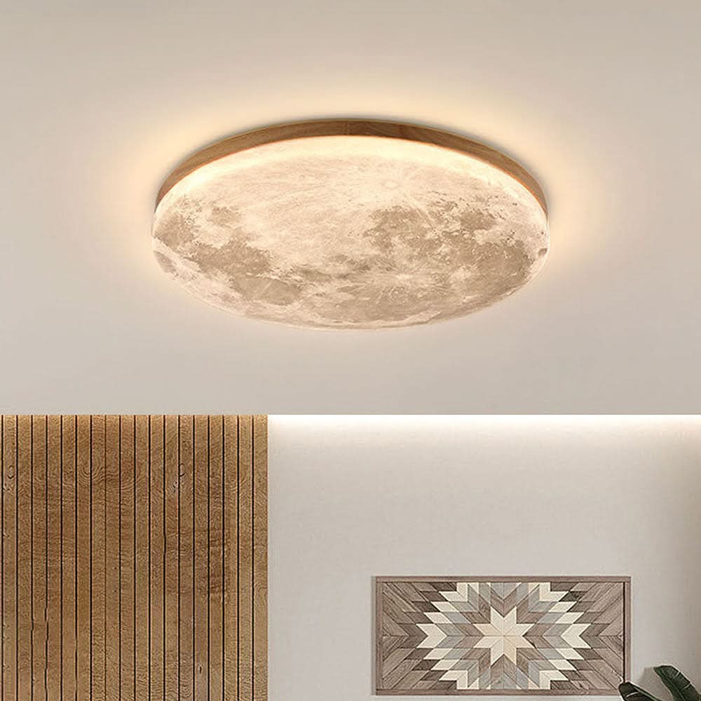 Lampada a soffitto LED ispirata alla luna per interni moderni