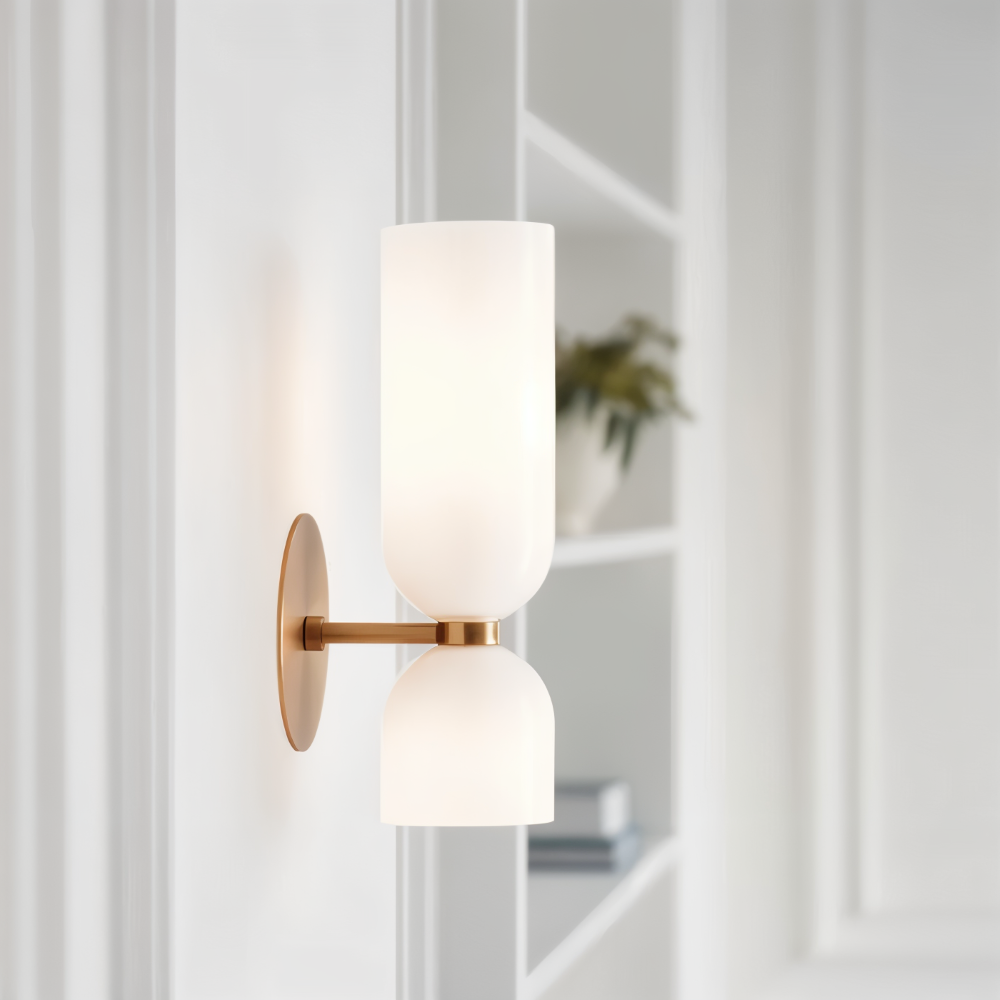 LumoCaps – Lampada da parete moderna in vetro con illuminazione LED Up & Down
