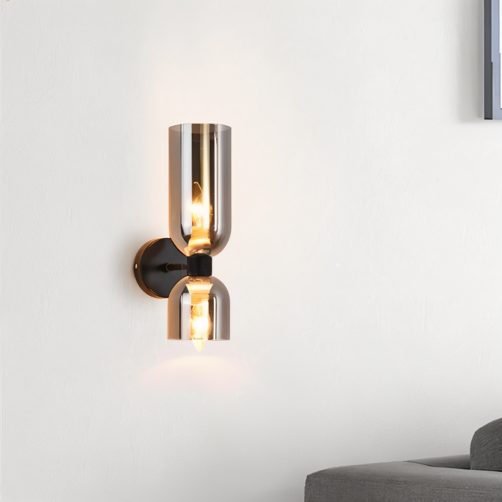 LumoCaps – Lampada da parete moderna in vetro con illuminazione LED Up & Down