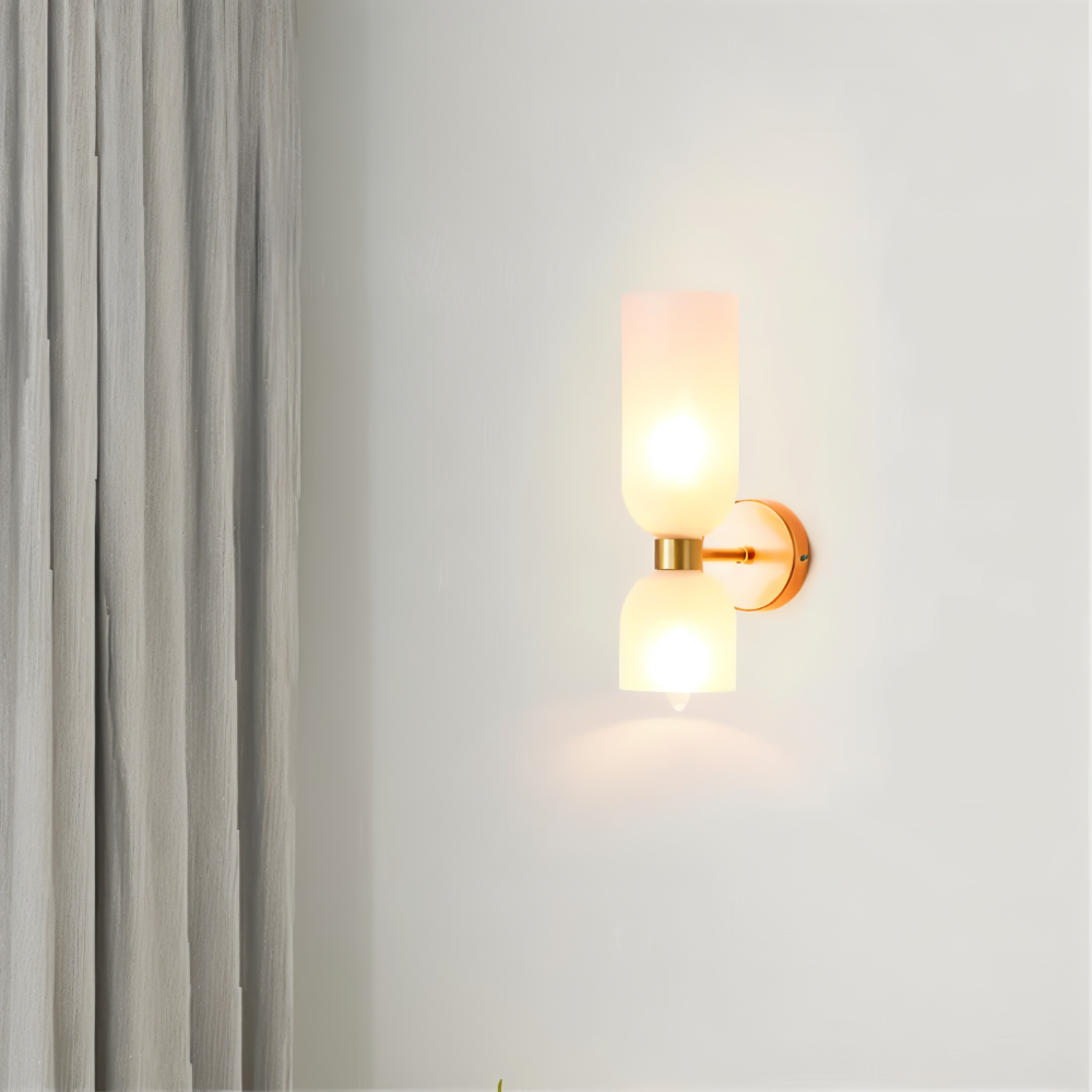 LumoCaps – Lampada da parete moderna in vetro con illuminazione LED Up & Down