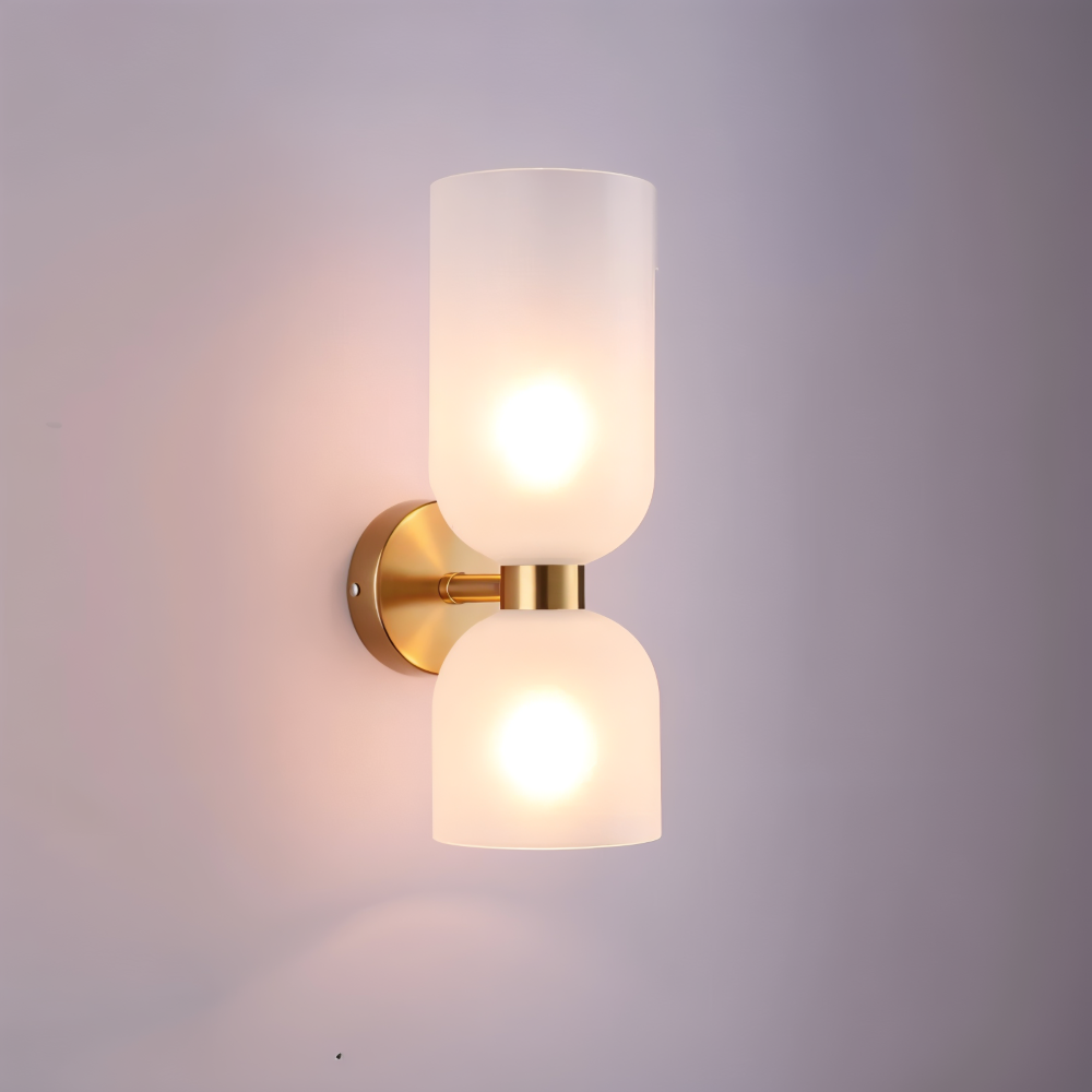 LumoCaps – Lampada da parete moderna in vetro con illuminazione LED Up & Down