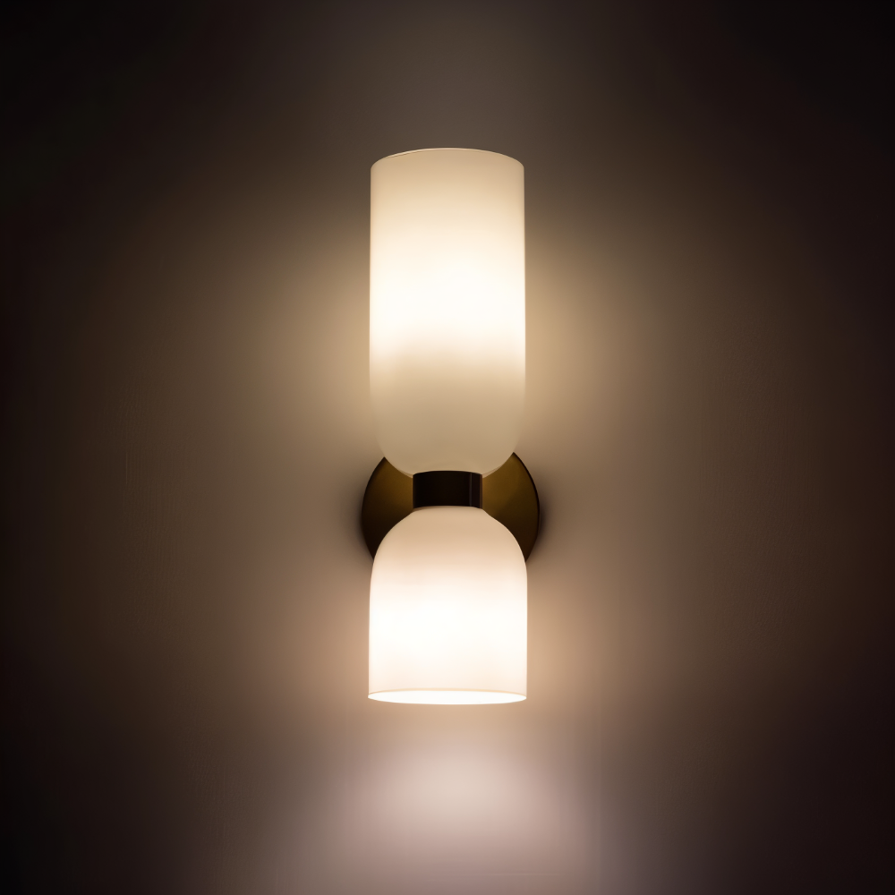 LumoCaps – Lampada da parete moderna in vetro con illuminazione LED Up & Down