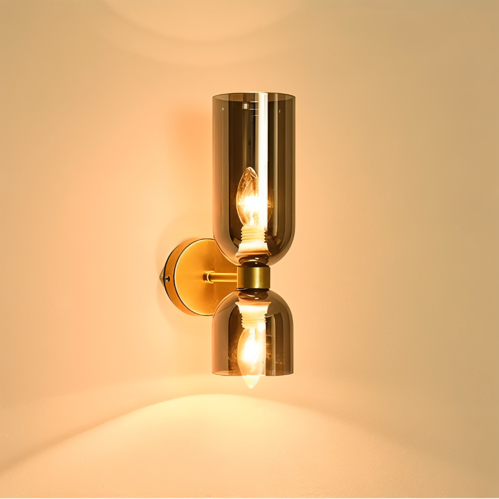 LumoCaps – Lampada da parete moderna in vetro con illuminazione LED Up & Down